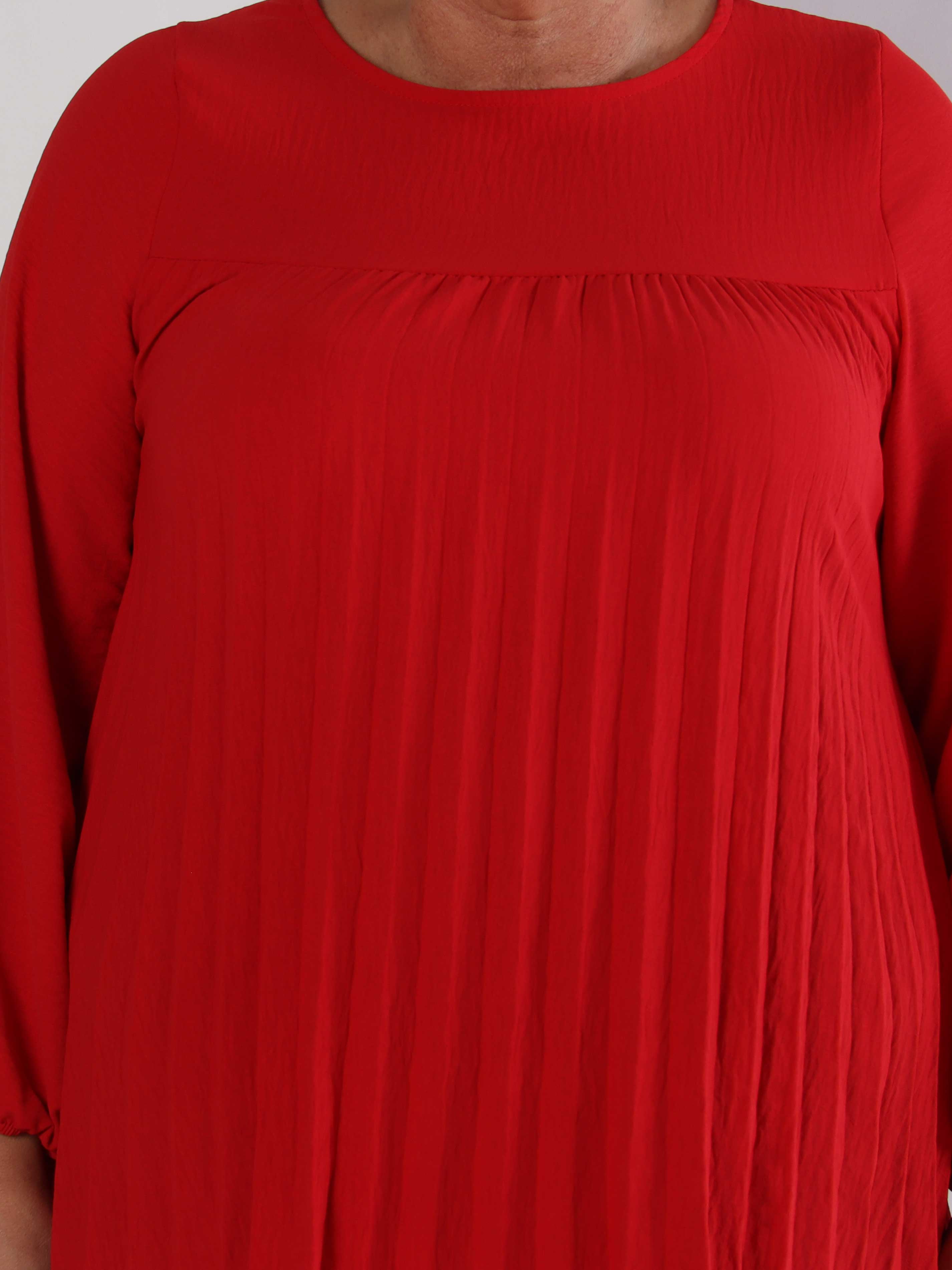 Nancy Shirt L/S - Sød plus size bluse med plisseringer